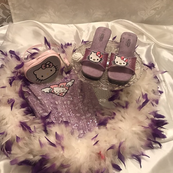 Rare🦄 adorable y2k custom hello kitty shoes with 🌈 light up heels🌈 - Picture 3 of 15